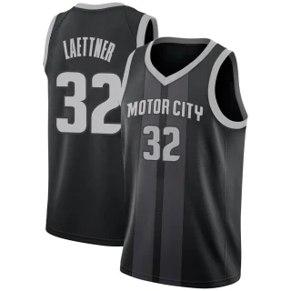 Men's Christian Laettner Detroit Pistons Black Swingman 2018/19 Jersey - City Edition