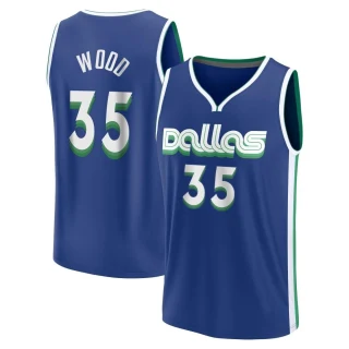 Men's Christian Wood Dallas Mavericks Blue Fast Break 2022/23 City Edition Jersey