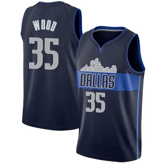 Men's Christian Wood Dallas Mavericks Navy Swingman Jersey - Statement Edition