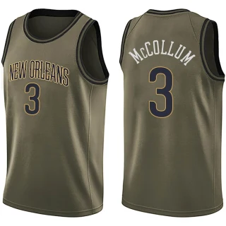 Men's CJ McCollum New Orleans Pelicans Green Swingman Salute to Service Jersey