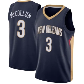 Men's CJ McCollum New Orleans Pelicans Navy Swingman Jersey - Icon Edition