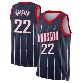 Men's Clyde Drexler Houston Rockets Navy Swingman 2021/22 City Edition Jersey