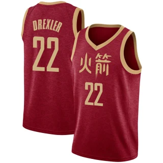 Men's Clyde Drexler Houston Rockets Red Swingman 2018/19 Jersey - City Edition