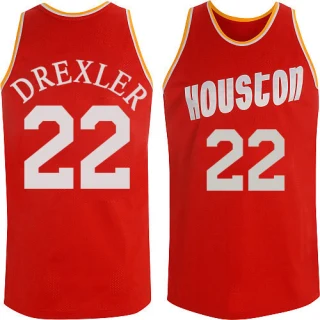 Men's Clyde Drexler Houston Rockets Red Swingman Throwback Jersey