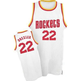 Men's Clyde Drexler Houston Rockets White Swingman Throwback Jersey