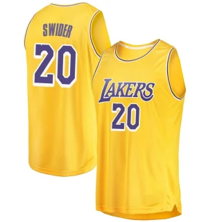 Men's Cole Swider Los Angeles Lakers Gold Swingman 2018/19 Jersey - Icon Edition