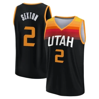 Men's Collin Sexton Utah Jazz Black Fast Break 2021/22 Replica City Edition Jersey