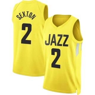 Men's Collin Sexton Utah Jazz Gold Swingman 2022/23 City Edition Jersey