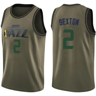 Men's Collin Sexton Utah Jazz Green Swingman Salute to Service Jersey