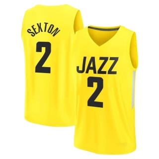 Men's Collin Sexton Utah Jazz Yellow Fast Break 2022/23 City Edition Jersey