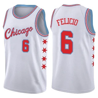 Men's Cristiano Felicio Chicago Bulls White Swingman Jersey - City Edition