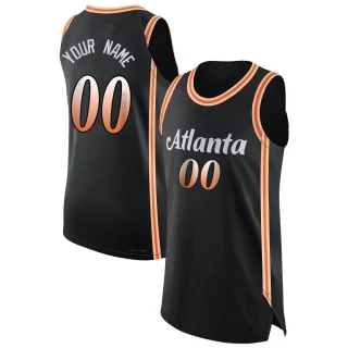Men's Custom Atlanta Hawks Black Authentic Custom 2022/23 City Edition Jersey