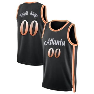 Men's Custom Atlanta Hawks Black Swingman Custom 2022/23 City Edition Jersey