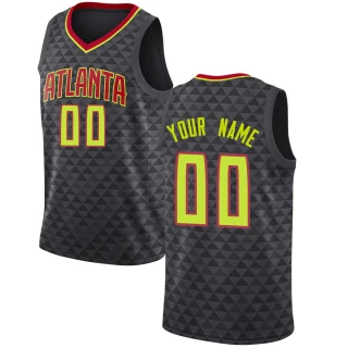 Men's Custom Atlanta Hawks Black Swingman Custom Jersey - Icon Edition