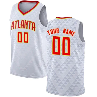 Men's Custom Atlanta Hawks White Swingman Custom Jersey - Association Edition