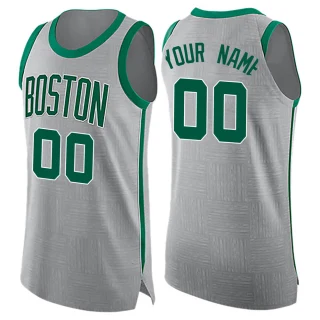 Men's Custom Boston Celtics Gray Swingman Custom Jersey - City Edition