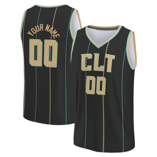 Men's Custom Charlotte Hornets Black Fast Break Custom 2022/23 City Edition Jersey