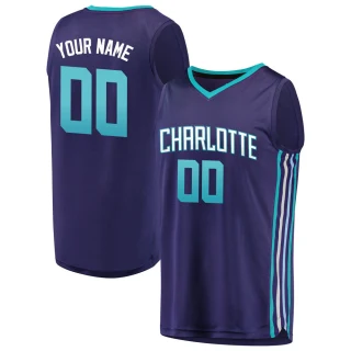 Men's Custom Charlotte Hornets Purple Fast Break Fanatics Brand Custom Jersey - Statement Edition