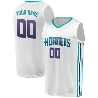 Men's Custom Charlotte Hornets White Fast Break Fanatics Brand Custom Jersey - Association Edition