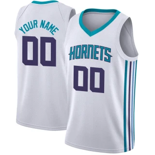 Men's Custom Charlotte Hornets White Swingman Jordan Brand Custom Jersey - Association Edition