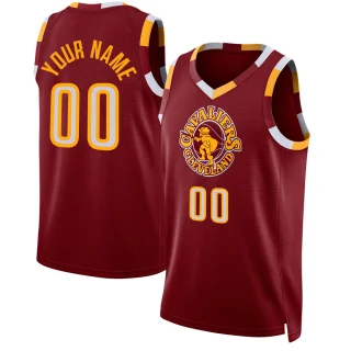 Men's Custom Cleveland Cavaliers Swingman Custom Wine 2021/22 City Edition Jersey
