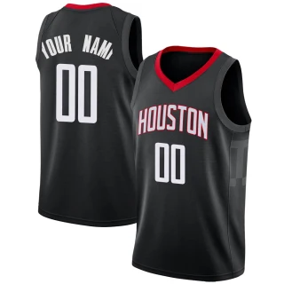 Men's Custom Houston Rockets Black Swingman Custom Jersey - Statement Edition