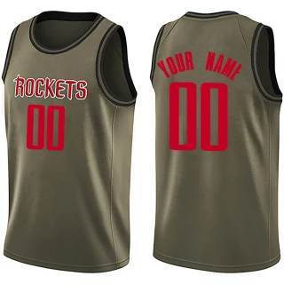 Men's Custom Houston Rockets Green Swingman Custom Salute to Service Jersey