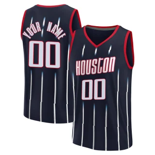 Men's Custom Houston Rockets Navy Fast Break Custom 2021/22 Replica City Edition Jersey