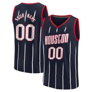 Men's Custom Houston Rockets Navy Fast Break Custom 2022/23 City Edition Jersey