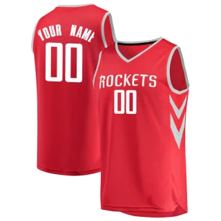 Men's Custom Houston Rockets Red Fast Break Custom Jersey - Icon Edition