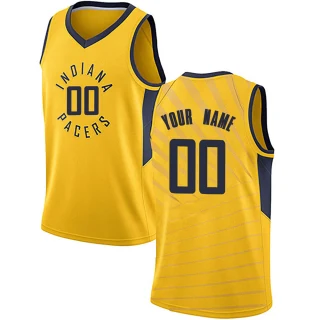 Men's Custom Indiana Pacers Gold Swingman Custom Jersey - Statement Edition