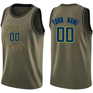 Men's Custom Indiana Pacers Green Swingman Custom Salute to Service Jersey