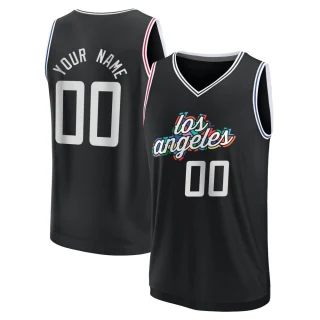 Men's Custom Los Angeles Clippers Black Fast Break Custom 2022/23 City Edition Jersey