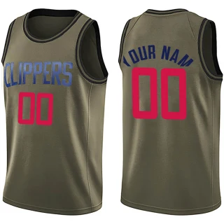Men's Custom Los Angeles Clippers Green Swingman Custom Salute to Service Jersey