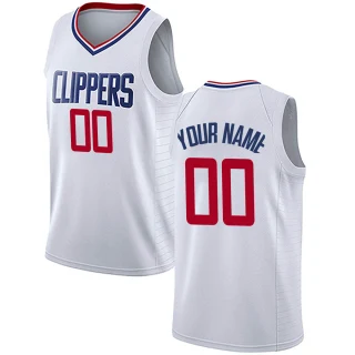 Men's Custom Los Angeles Clippers White Swingman Custom Jersey - Association Edition