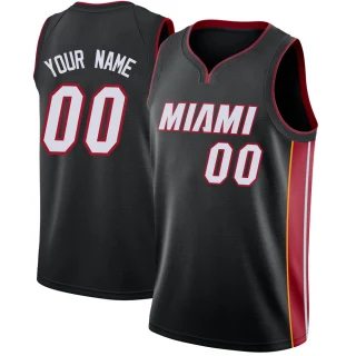 Men's Custom Miami Heat Black Swingman Custom Jersey - Icon Edition