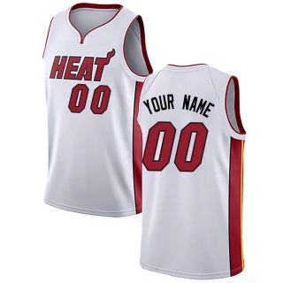 Men's Custom Miami Heat White Swingman Custom Jersey - Association Edition