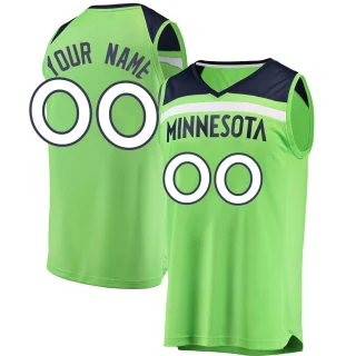 Men's Custom Minnesota Timberwolves Green Fast Break Custom Jersey - Statement Edition