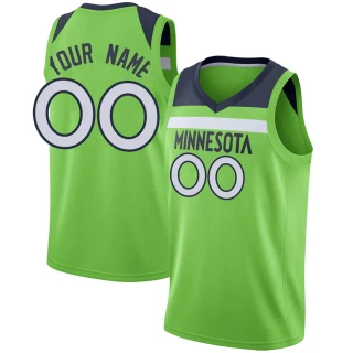 Men's Custom Minnesota Timberwolves Green Swingman Custom Jersey - Statement Edition