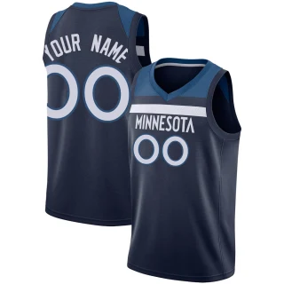 Men's Custom Minnesota Timberwolves Navy Swingman Custom Jersey - Icon Edition