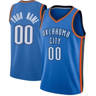 Men's Custom Oklahoma City Thunder Blue Swingman Custom Jersey - Icon Edition