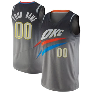 Men's Custom Oklahoma City Thunder Gray Swingman Custom Jersey - City Edition