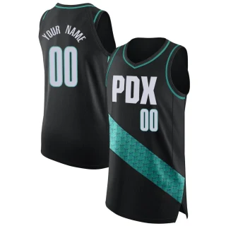 Men's Custom Portland Trail Blazers Black Authentic Custom 2022/23 City Edition Jersey