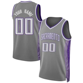 Men's Custom Sacramento Kings Anthracite Swingman Custom 2022/23 City Edition Jersey