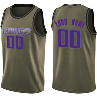 Men's Custom Sacramento Kings Green Swingman Custom Salute to Service Jersey