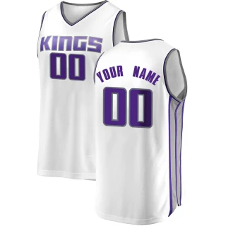 Men's Custom Sacramento Kings White Fast Break Custom Jersey - Association Edition