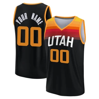 Men's Custom Utah Jazz Black Fast Break Custom 2021/22 Replica City Edition Jersey