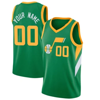 Men's Custom Utah Jazz Green Swingman Custom 2020/21 Jersey - Earned Edition