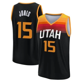 Men's Damian Jones Utah Jazz Black Fast Break 2021/22 Replica City Edition Jersey