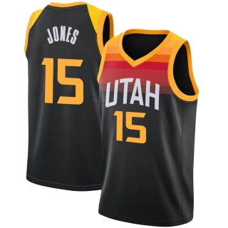 Men's Damian Jones Utah Jazz Black Swingman Jaz 2021/22 Diamond Icon Edition Jersey